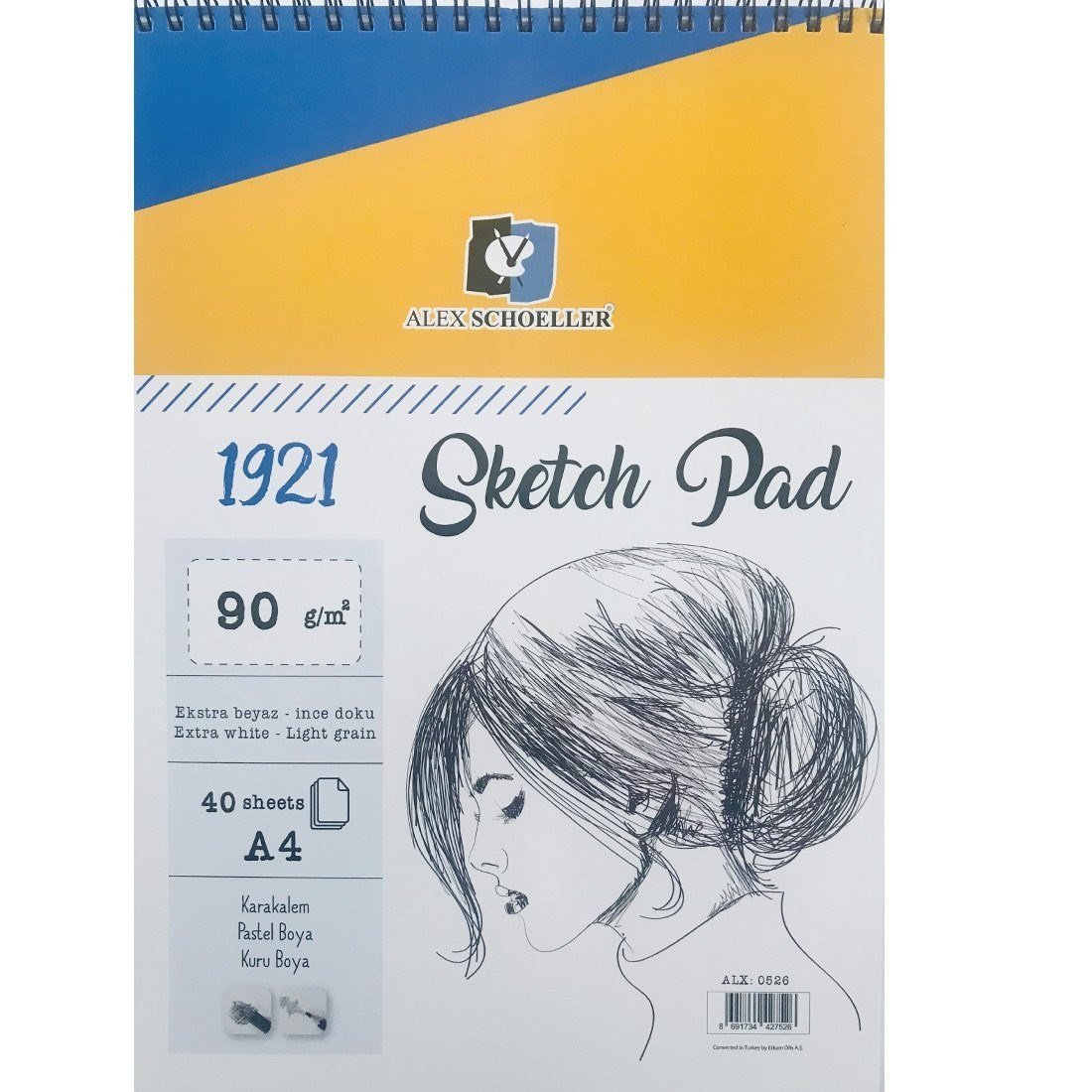 Alex Schoeller Sketch Pad Eskiz Defteri 90gr A4 40 Yaprak