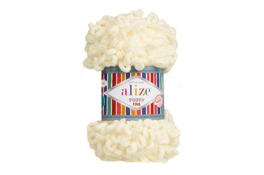 Alize Puffy Fine El Örgü İpi Açık Krem-62