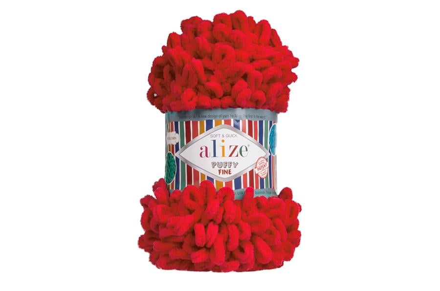 Alize Puffy Fine El Örgü İpi Kırmızı-56