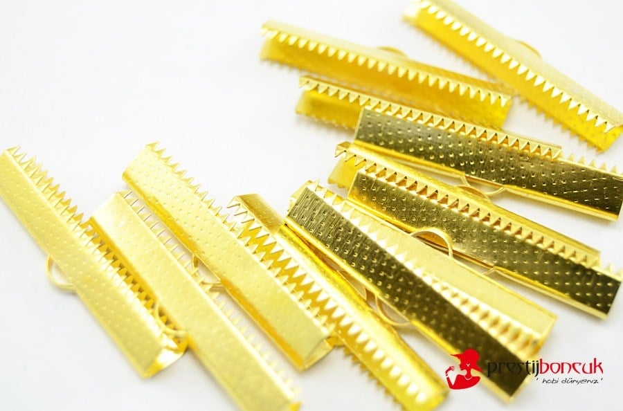 Altın Renkli Kurdele Kapama 40 x 5 mm 20 Adet 
