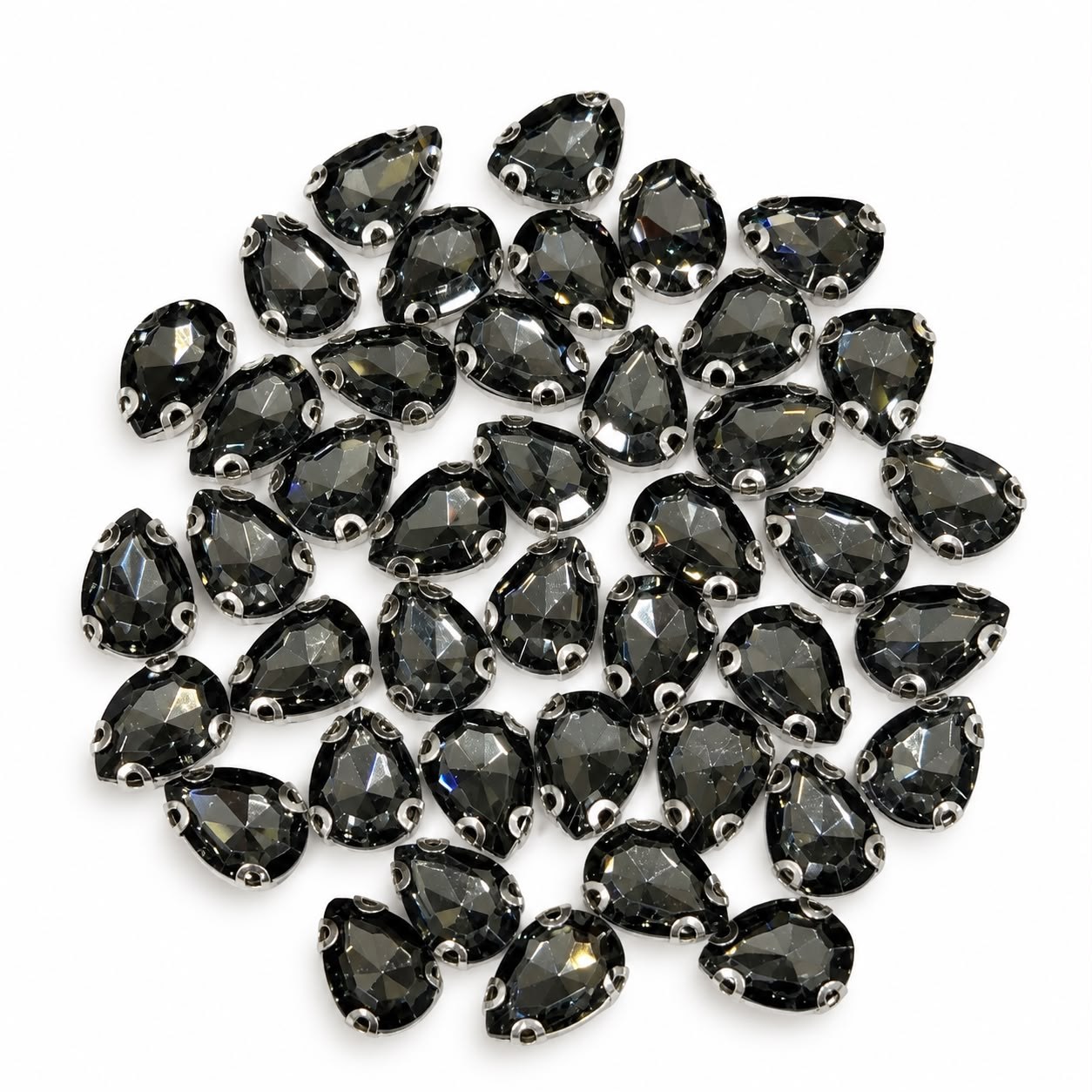 Antrasit Renk Damla Dikme Taş 10 x 14 mm 100 Adet