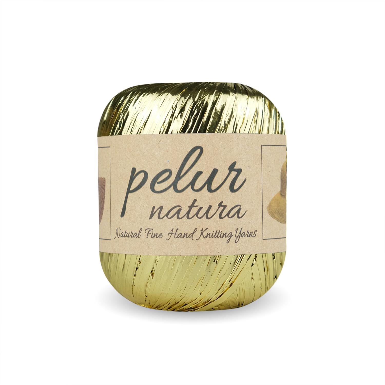 Aren Metalik Rafya Çanta ve Hobi Örgü İpi Altın Sarısı