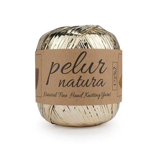 Aren Metalik Rafya Çanta ve Hobi Örgü İpi Açık Altın Sarısı