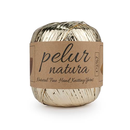 Aren Metalik Rafya Çanta ve Hobi Örgü İpi Açık Altın Sarısı