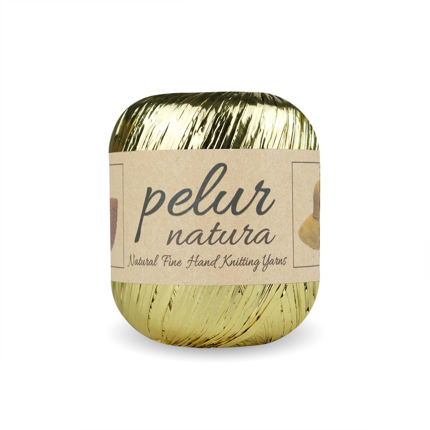 Aren Metalik Rafya Çanta ve Hobi Örgü İpi Altın Sarısı