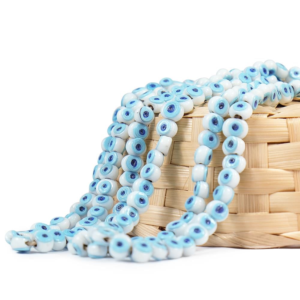 Beyaz Cam Nazar Boncuk