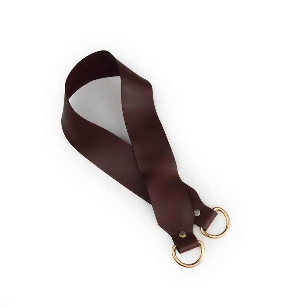 Bordo Deri Çanta Sapı Çifti