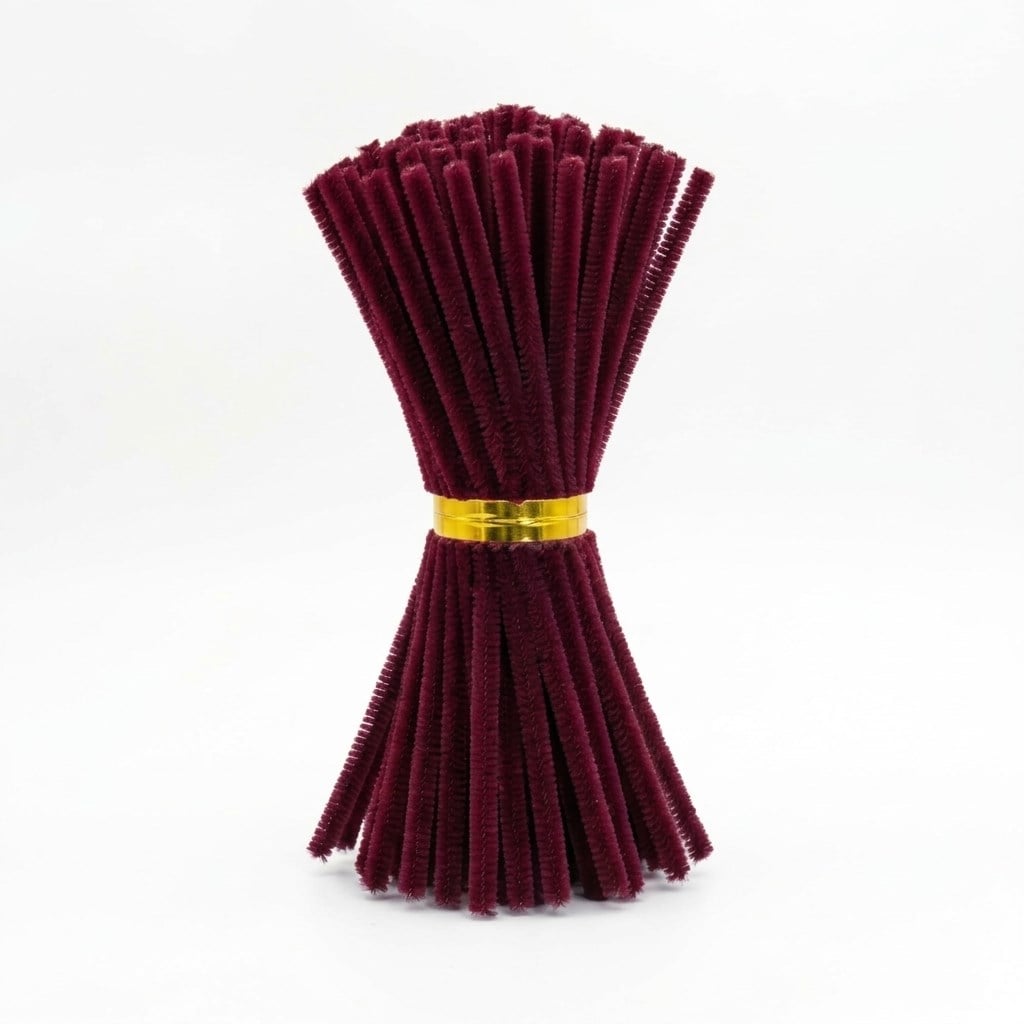 Bordo Şönil (Tüylü Tel / Bükülebilir Hobi Teli) - 30 cm (100'lü Paket)