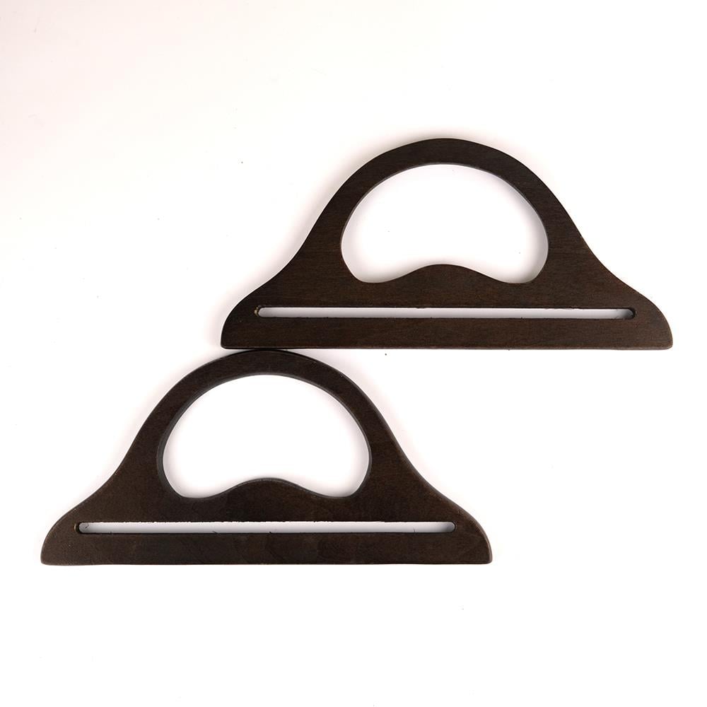 C Model Köprülü Ahşap Çanta Sapı 25 x 12 cm Acı Kahverengi