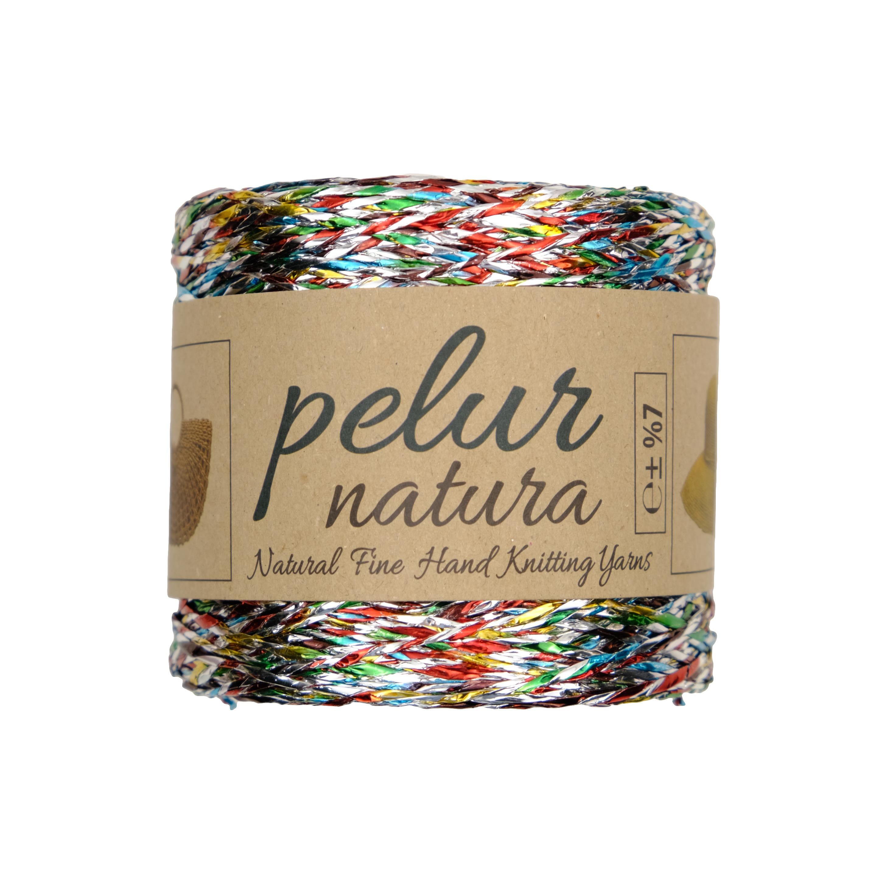 Çanta ve Örgü Hobi İpi Metalik Büküm Multi Color