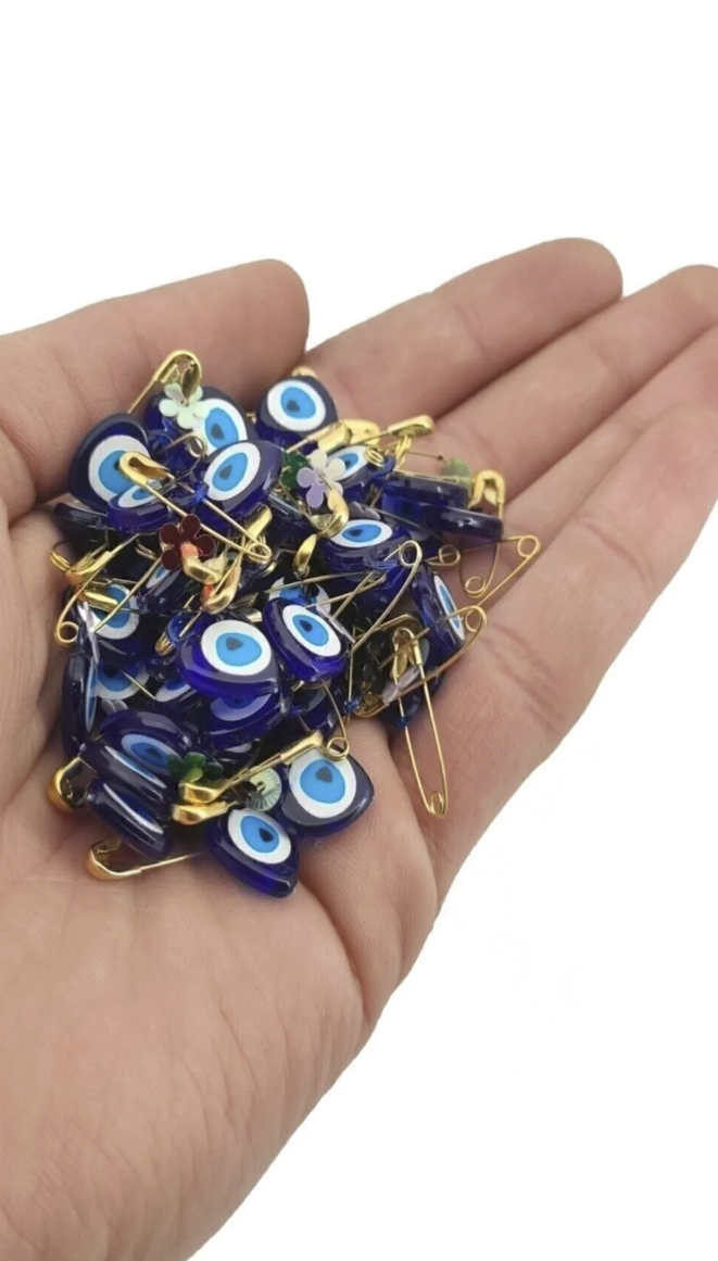 Çengelli İğneli Plastik Nazar Boncuk 100 Adet