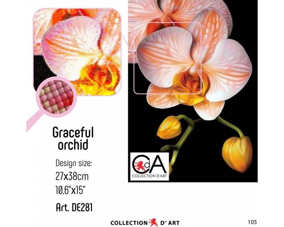 Collection D'art Elmas Nakışı Taş Yapıştırma Zarif Orkide DE281