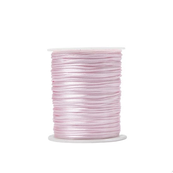 Floş İp İnce 1 mm Açık Pembe Sıçan Kuyruğu Bileklik Takı Makrome Çanta İpi