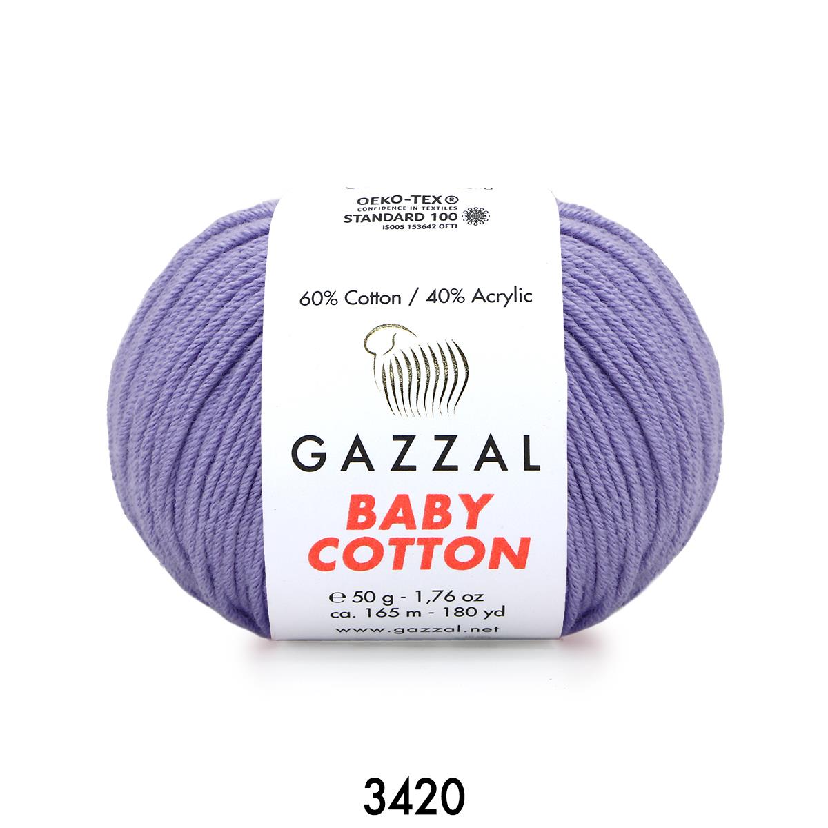Gazzal Baby Cotton Açık Lila Bebek Yünü-3420