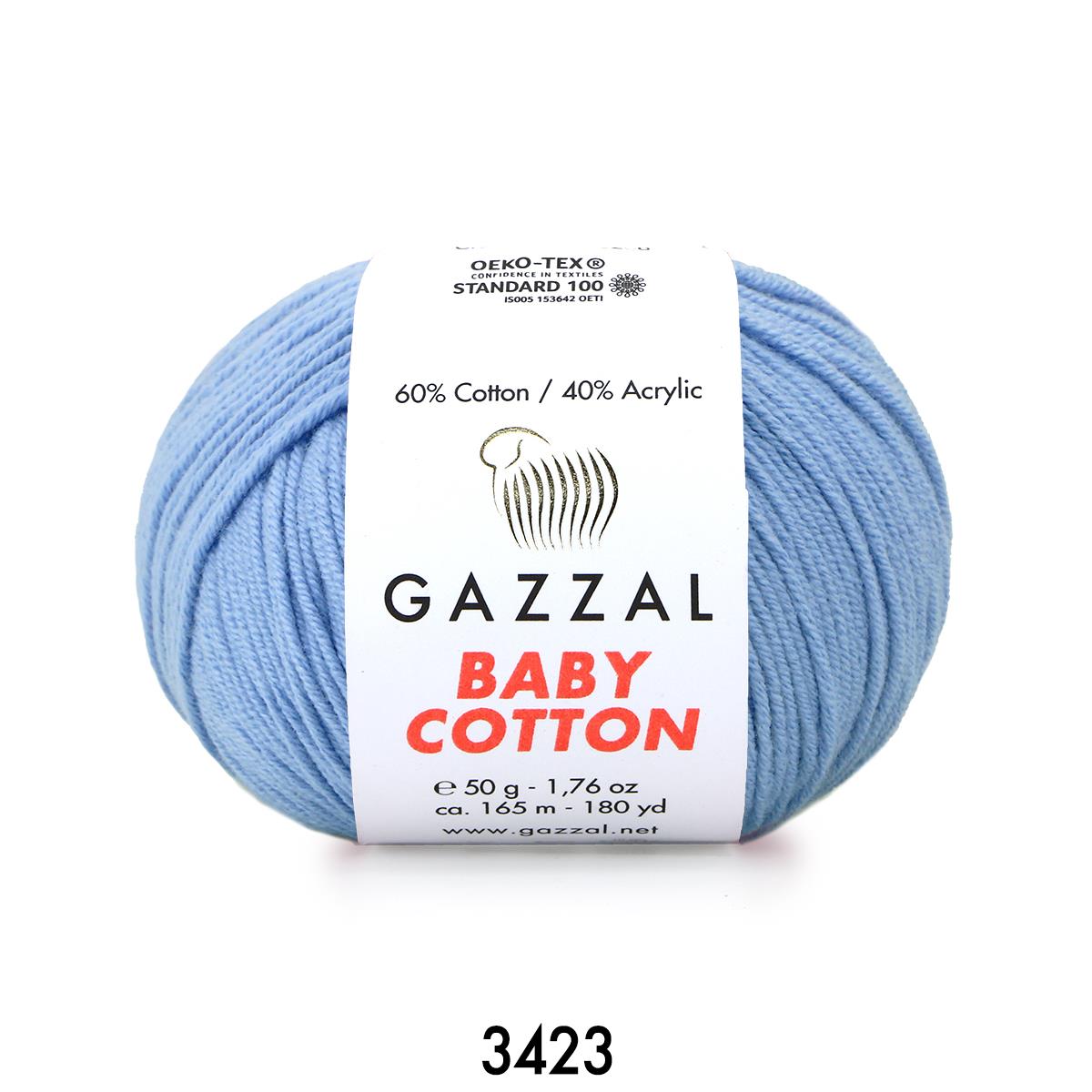 Gazzal Baby Cotton Açık Mavi Bebek Yünü-3423