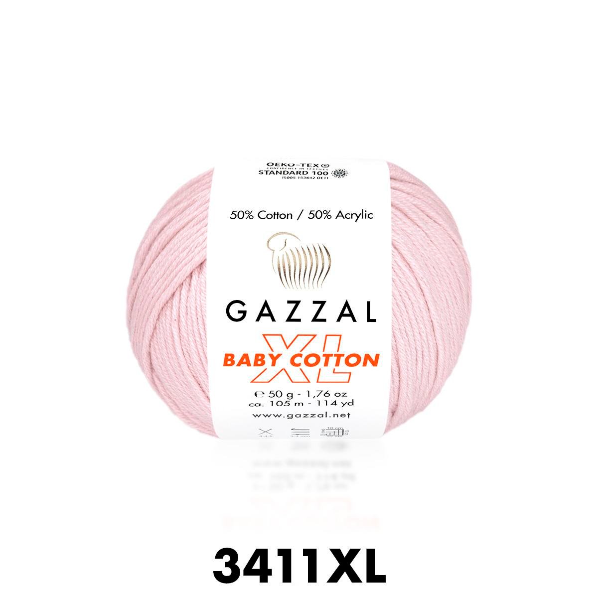 Gazzal Baby Cotton XL Pembe Bebek Yünü-3411XL