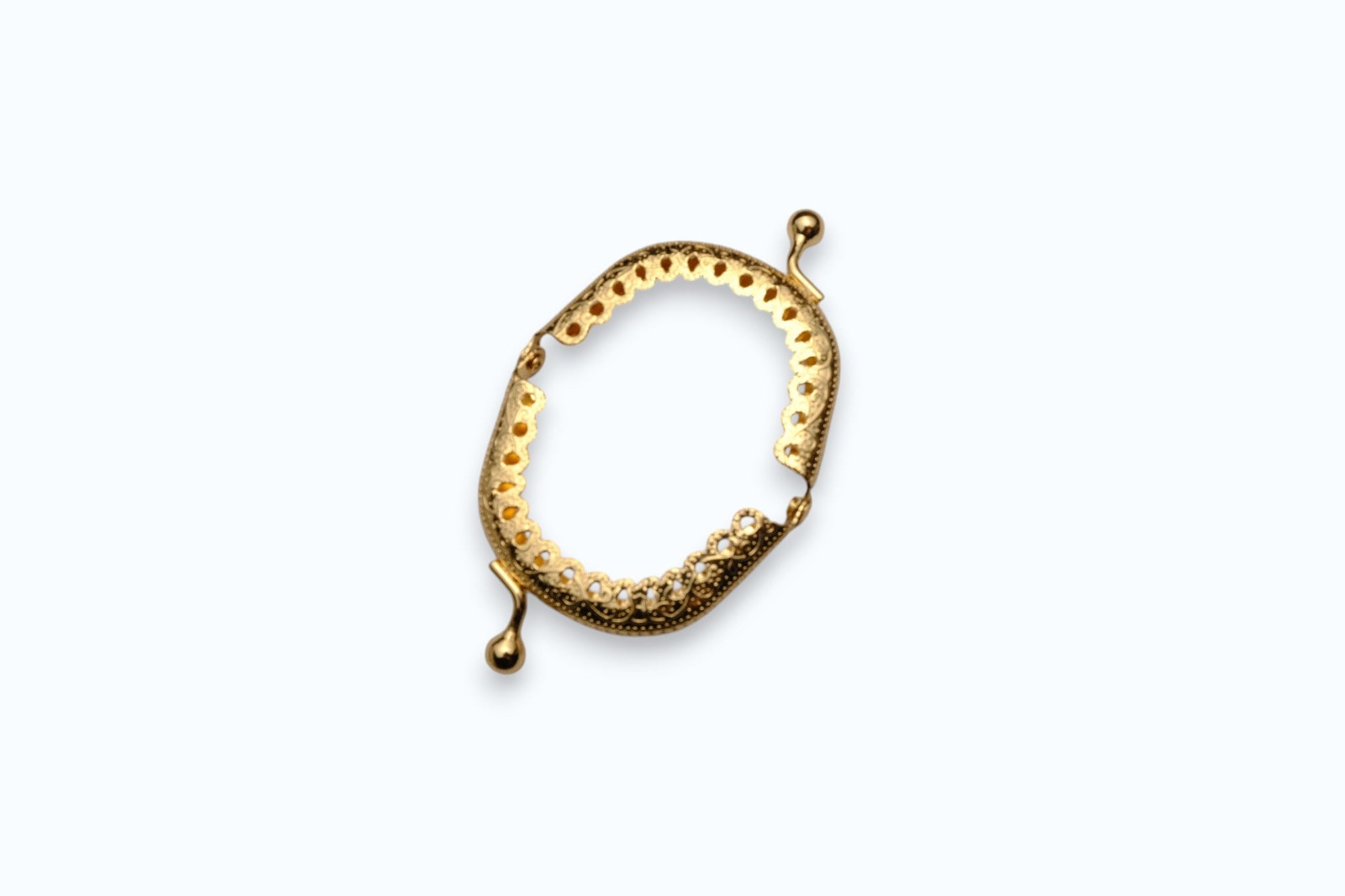 Gold Renk Metal Oval Çanta ve Cüzdan Klipsi 6 cm – Premium Dikiş ve El Yapımı Çanta Aksesuarı