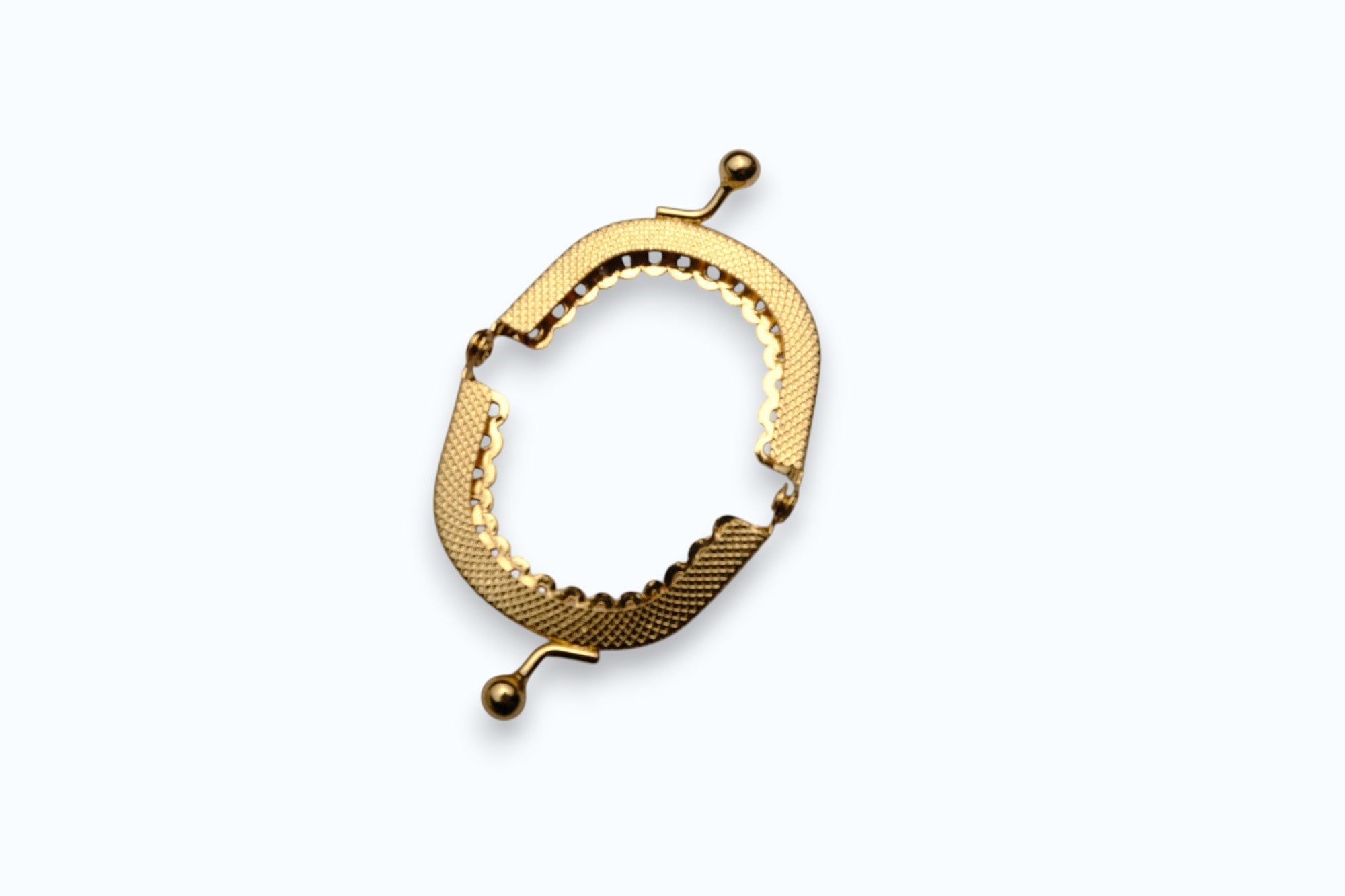 Gold Renk Metal Oval Çanta ve Cüzdan Klipsi 6 cm – Premium Dikiş ve El Yapımı Çanta Aksesuarı
