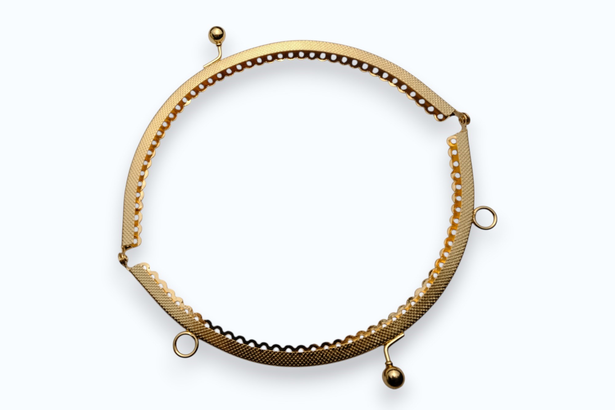 Gold Renk Metal Oval Çanta ve Cüzdan Klipsi 18 cm – Premium Dikiş ve El Yapımı Çanta Aksesuarı