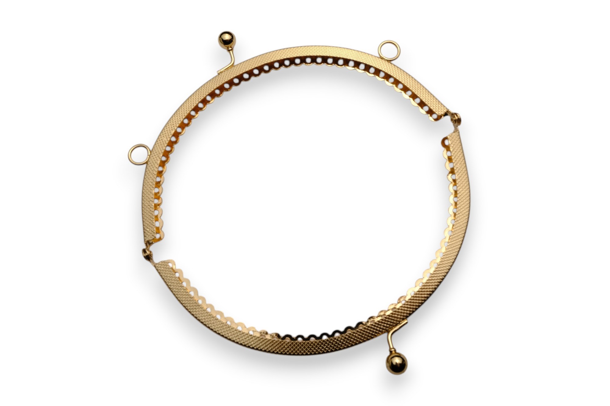 Gold Renk Metal Oval Çanta ve Cüzdan Klipsi 16 cm – Premium Dikiş ve El Yapımı Çanta Aksesuarı