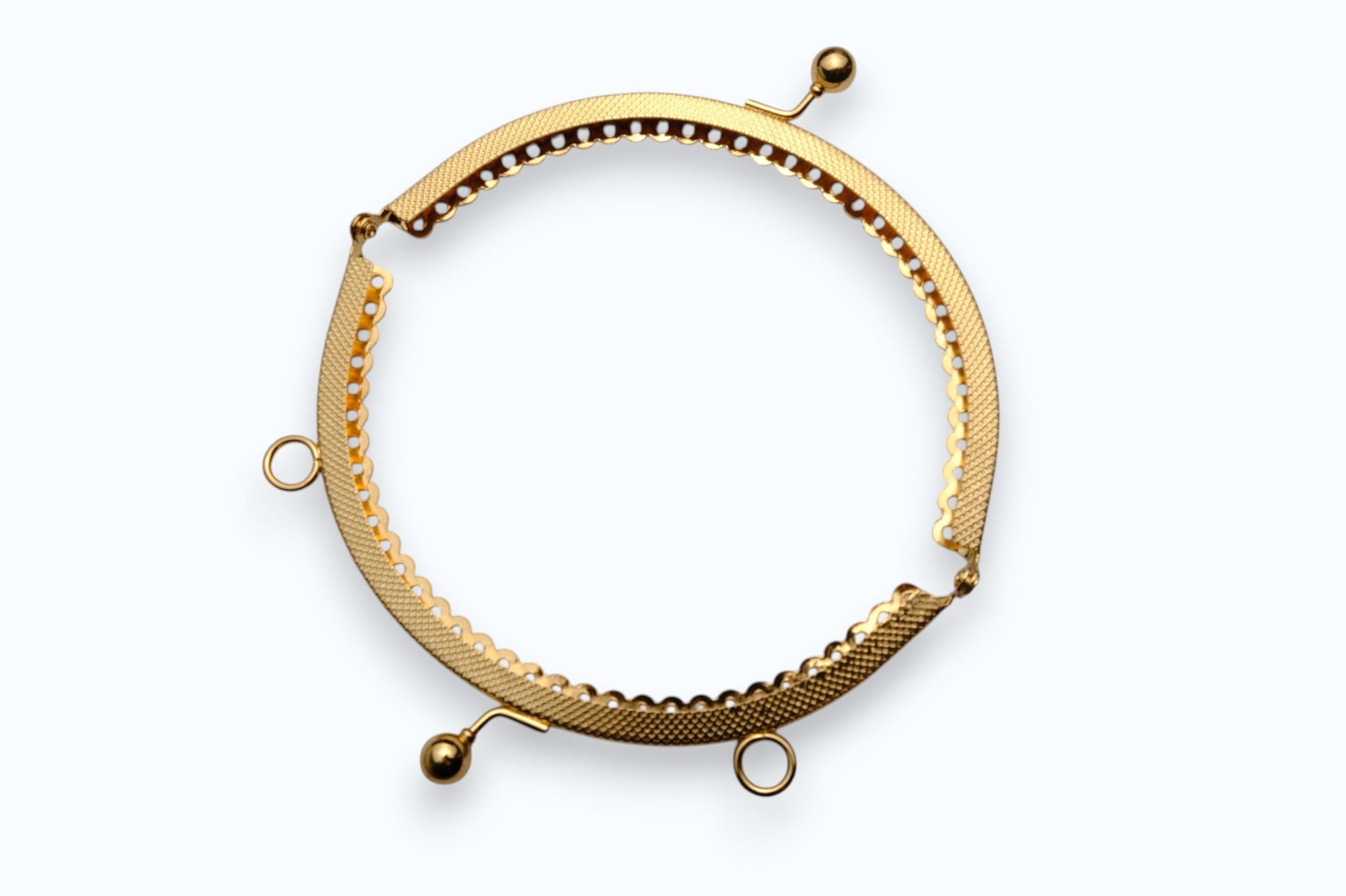 Gold Renk Metal Oval Çanta ve Cüzdan Klipsi 14 cm – Premium Dikiş ve El Yapımı Çanta Aksesuarı