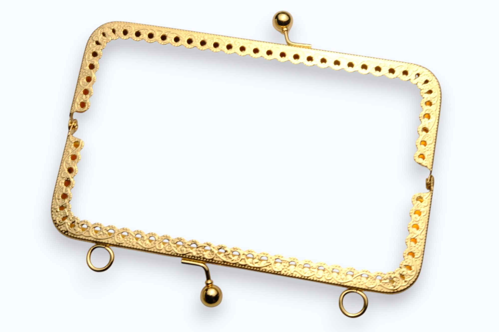 Gold Renkli Köşeli Metal Çanta ve Cüzdan Klipsi 16 cm