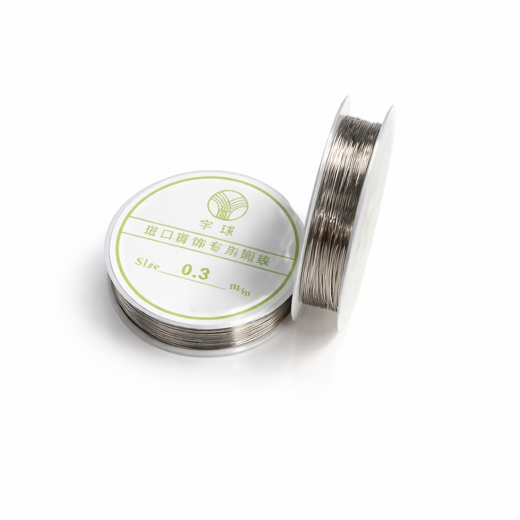 Gümüş Renk Bakır Filografi ve Takı Teli 0.30 mm 15 Metre