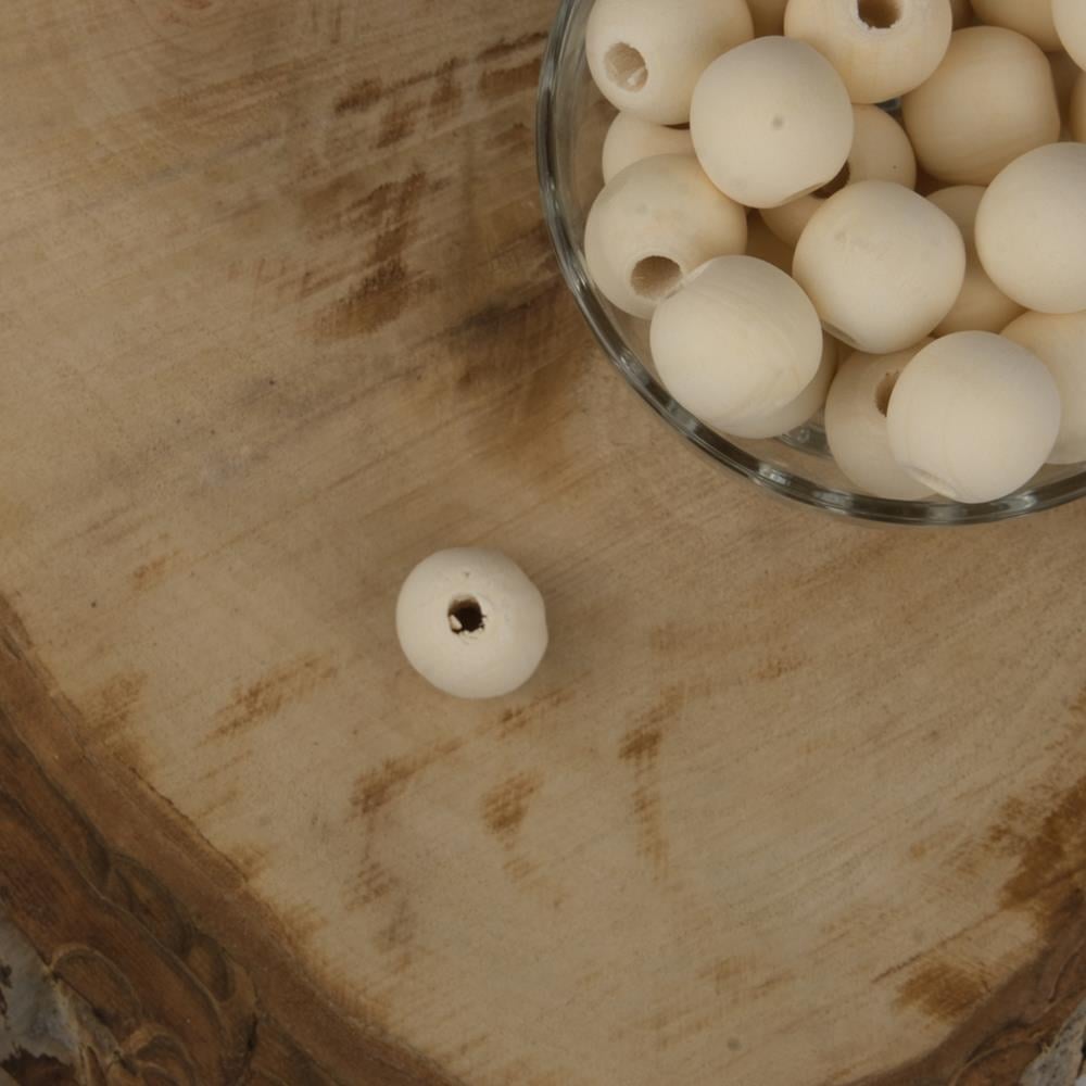 Ham Ahşap Boncuk 18 mm İşlenmemiş Ahşap Boncuk 1 Kg   