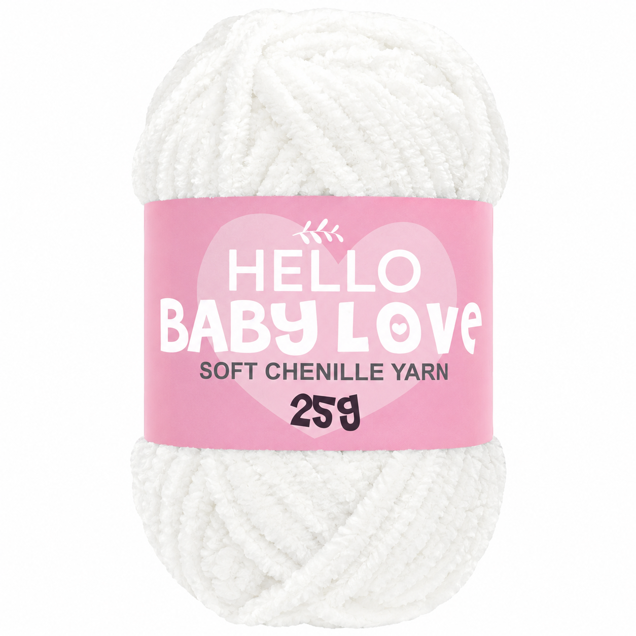 Hello Baby Love 25 Gr Şönil İplik 201 Beyaz – Yumuşak Peluş Örgü Punch ve Amigurumi İpi