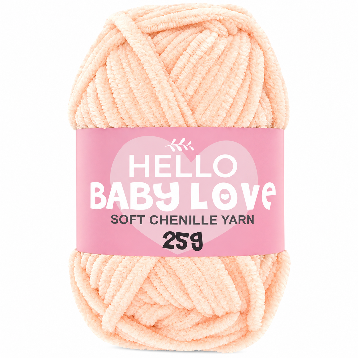 Hello Baby Love 25 Gr Şönil İplik 204 Somon – Yumuşak Peluş Örgü Punch ve Amigurumi İpi