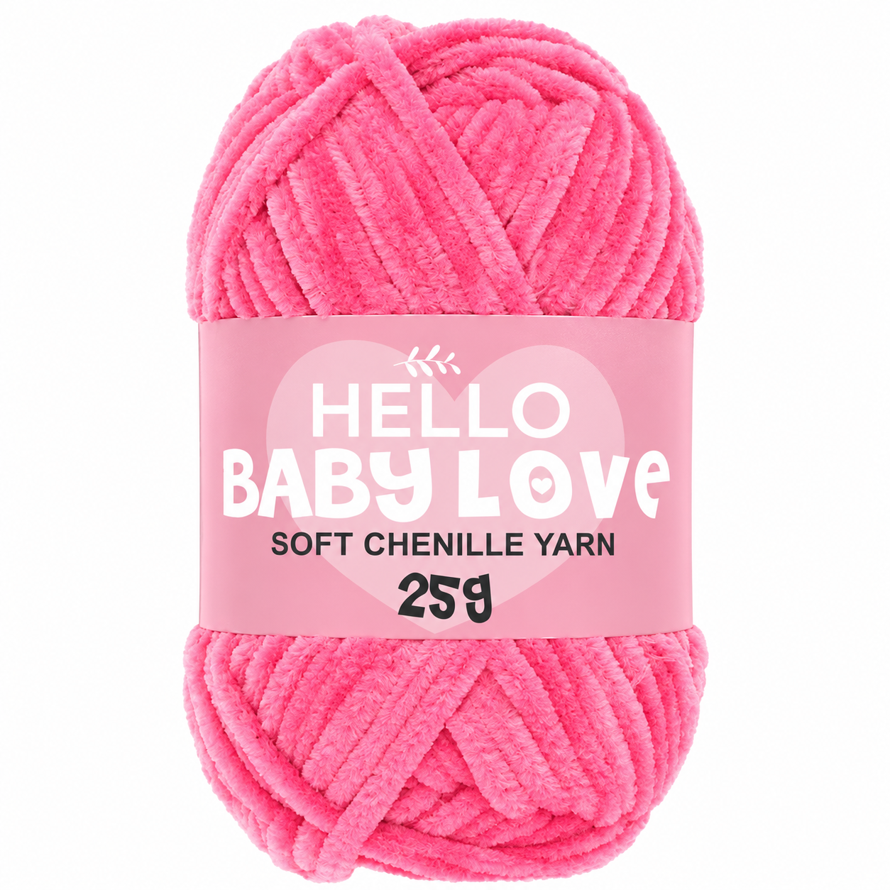 Hello Baby Love 25 Gr Şönil İplik 206 Canlı Pembe– Yumuşak Peluş Örgü Punch ve Amigurumi İpi