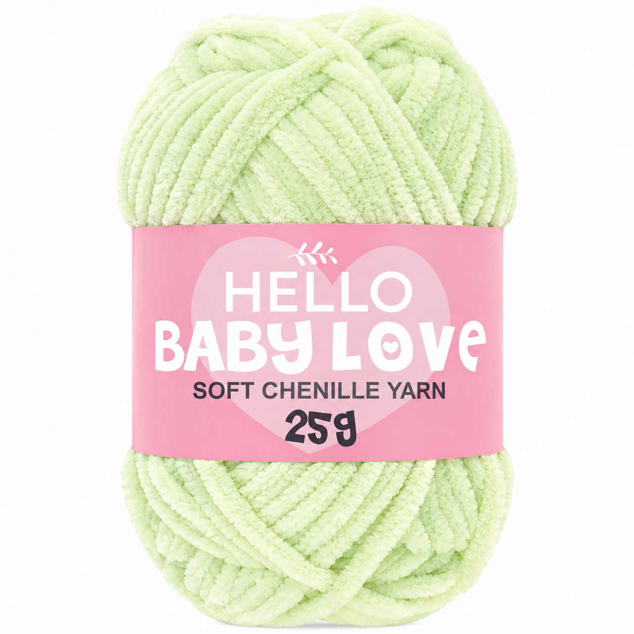 Hello Baby Love 25 Gr Şönil İplik 207 Açık Yeşi– Yumuşak Peluş Örgü Punch ve Amigurumi İpi