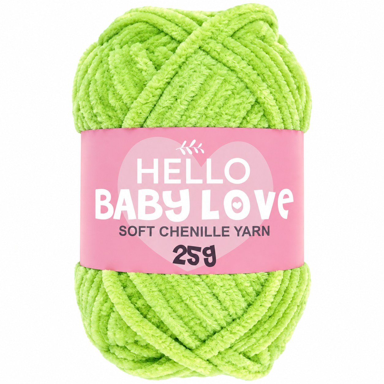 Hello Baby Love 25 Gr Şönil İplik 208 Fıstık Yeşil – Yumuşak Peluş Örgü Punch ve Amigurumi İpi