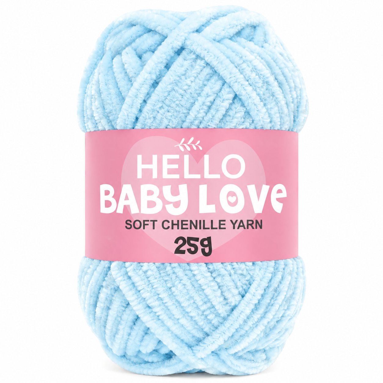 Hello Baby Love 25 Gr Şönil İplik 213 Açık Buz Mavisi – Yumuşak Peluş Örgü Punch ve Amigurumi İpi