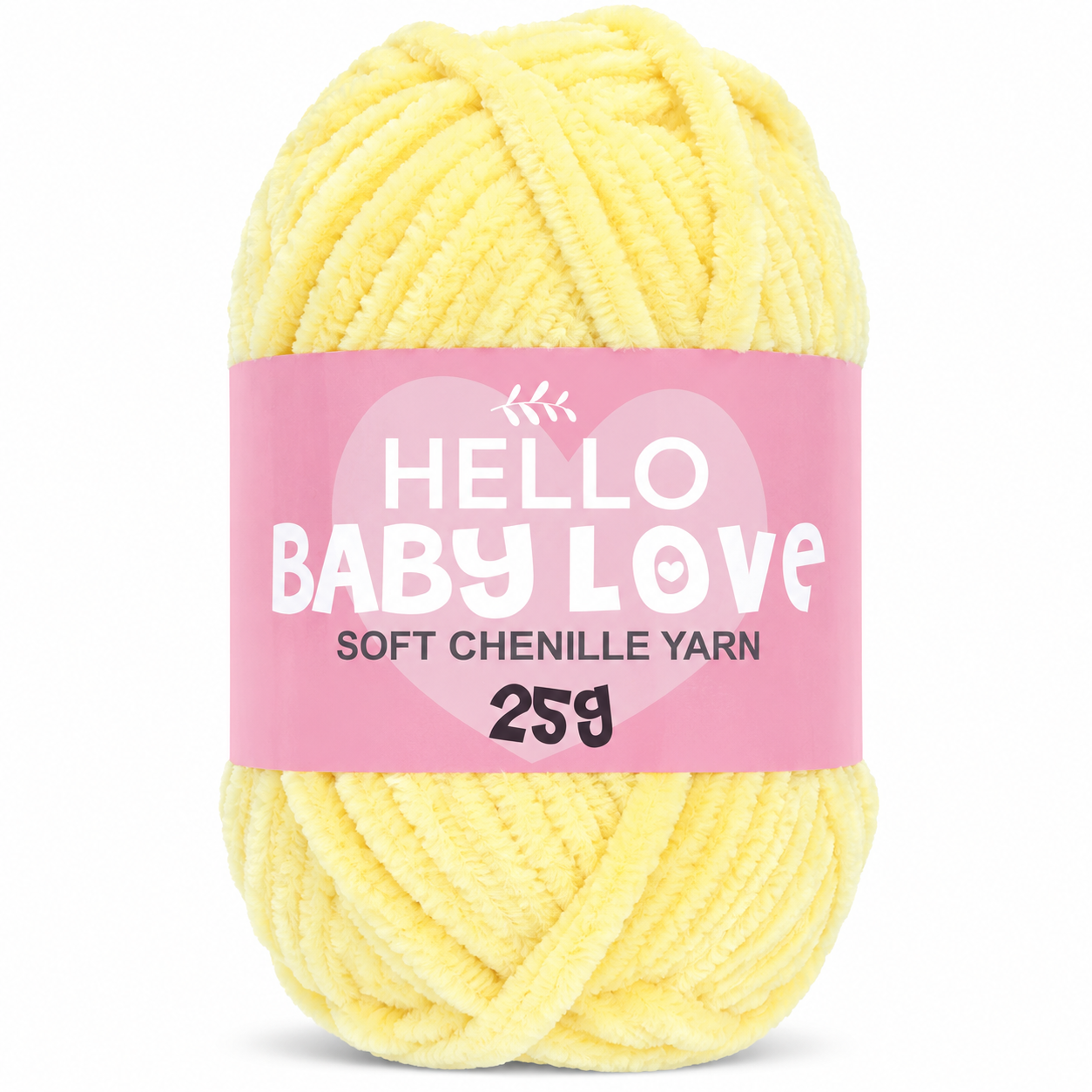 Hello Baby Love 25 Gr Şönil İplik 220 Açık Sarı – Yumuşak Peluş Örgü Punch ve Amigurumi İpi