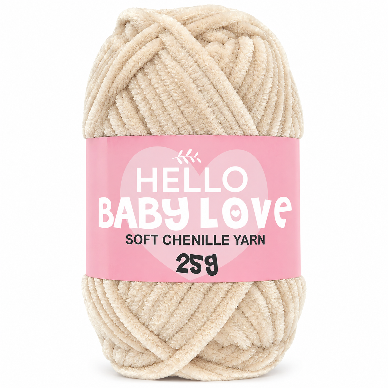 Hello Baby Love 25 Gr Şönil İplik 226  Krem Açık Bej – Yumuşak Peluş Örgü Punch ve Amigurumi İpi
