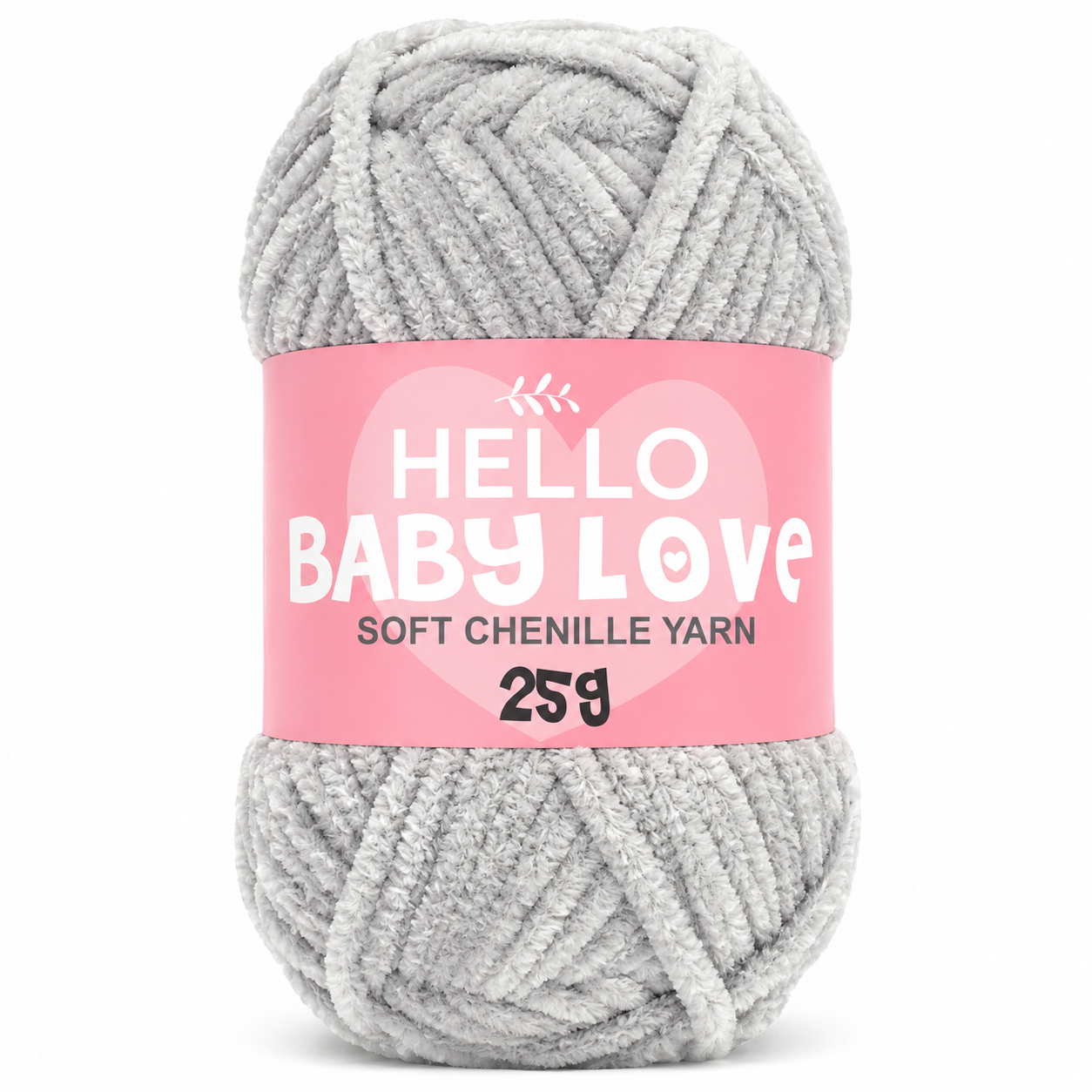 Hello Baby Love 25 Gr Şönil İplik 231 Açık Gri – Yumuşak Peluş Örgü  Punch ve Amigurumi İpi