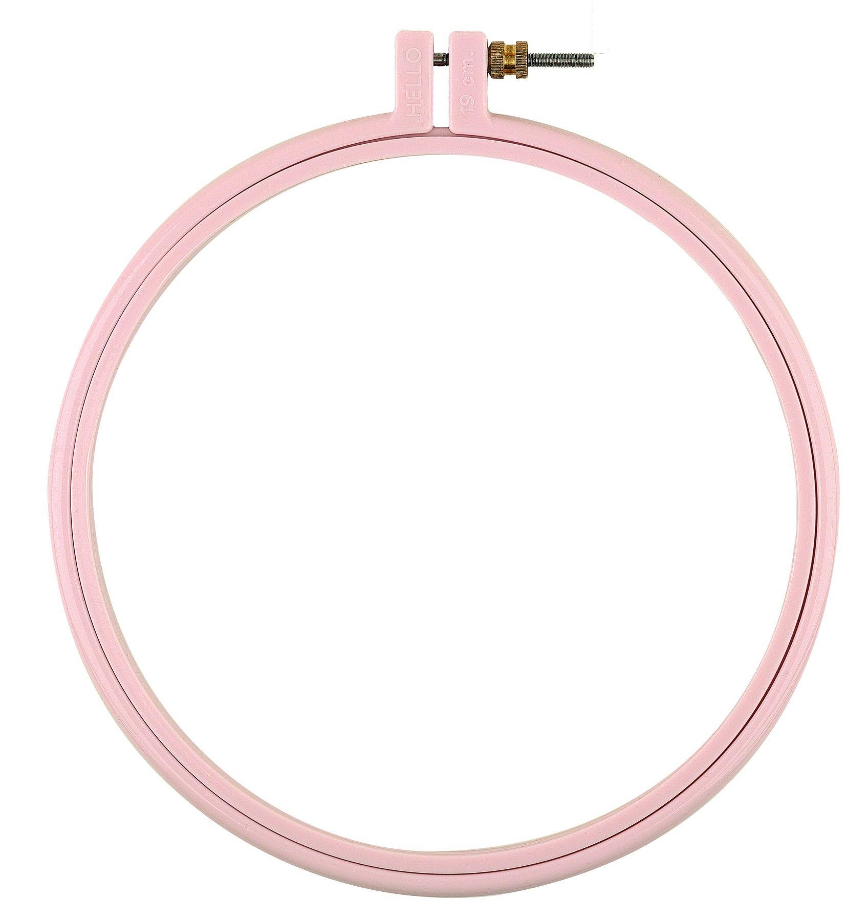Hello Vidalı Plastik Kasnak Nakış Kasnağı 24 cm Pembe