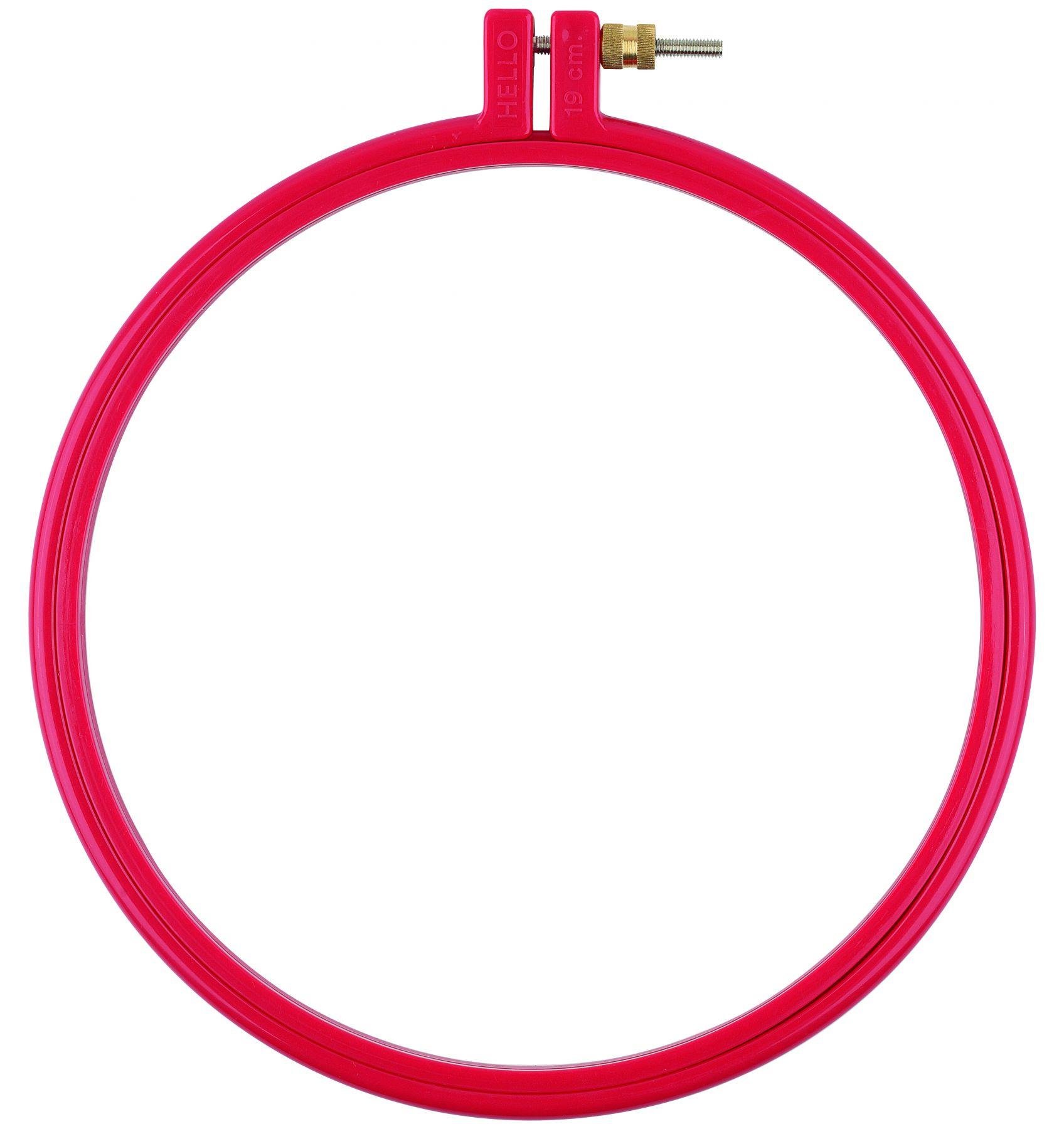 Hello Vidalı Plastik Kasnak Nakış Kasnağı 24 cm Kırmızı