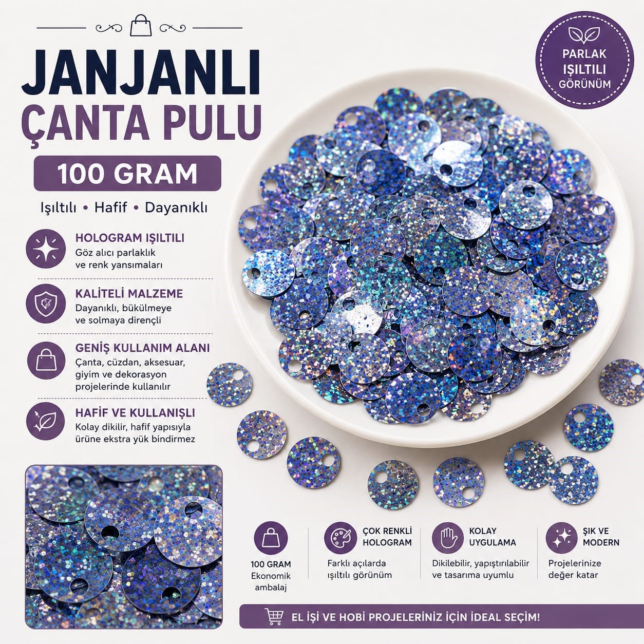 JanJanlı Hologram Çanta Pulu – 100 Gram