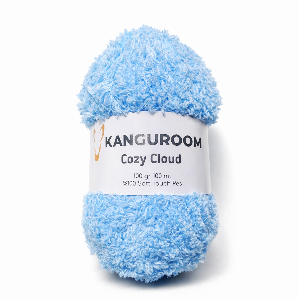 Kanguroom Cozy Cloud Peluş El Örgü İpi Bebek Mavi CC03