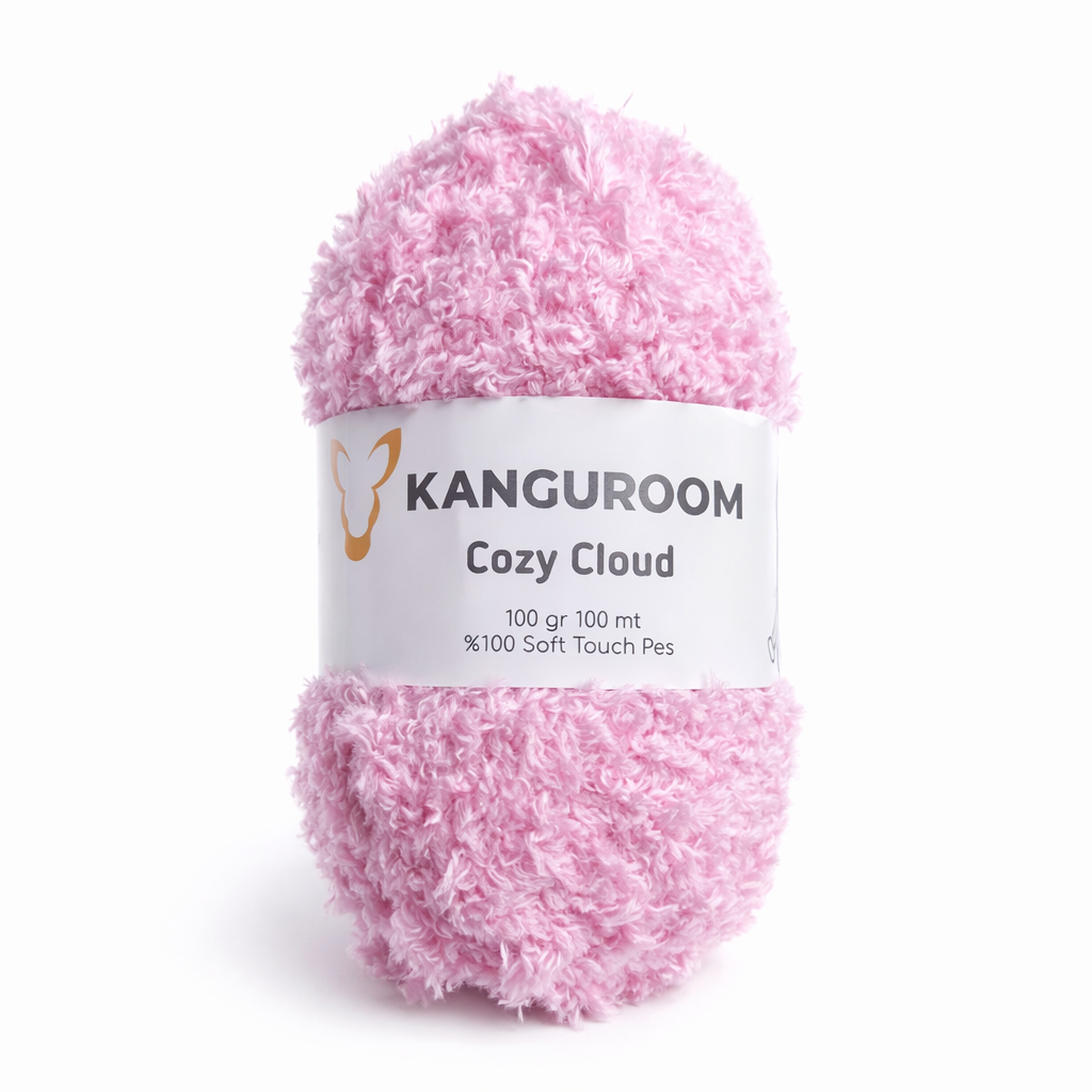 Kanguroom Cozy Cloud Peluş El Örgü İpi Pastel Pembe CC06