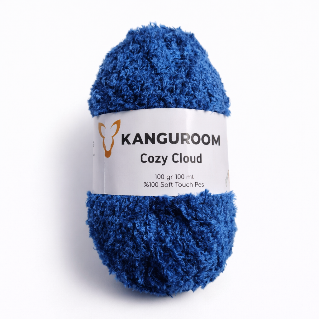 Kanguroom Cozy Cloud Peluş El Örgü İpi Gece Mavisi CC11