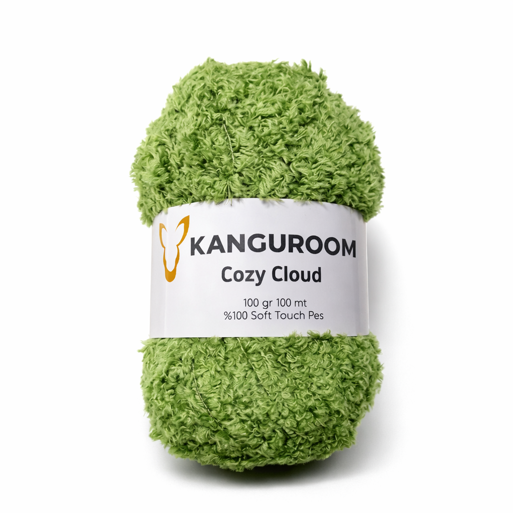 Kanguroom Cozy Cloud Peluş El Örgü İpi Yeşil CC01