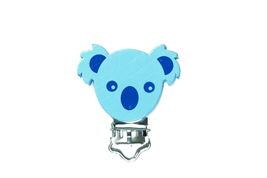 Koala Figürlü Emzik Klipsi Mavi