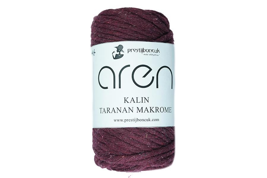 Koyu Bordo Taranan Makrome