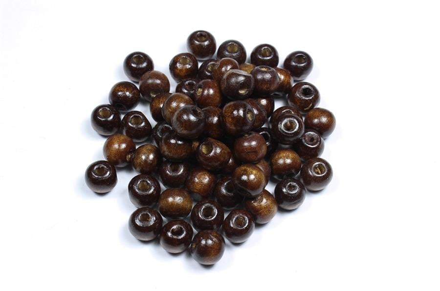 Koyu Kahverengi Ahşap Boncuk 10 mm