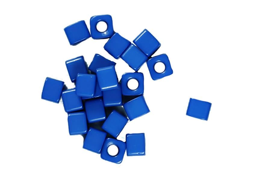 Koyu Mavi Plastik Küp Boncuk