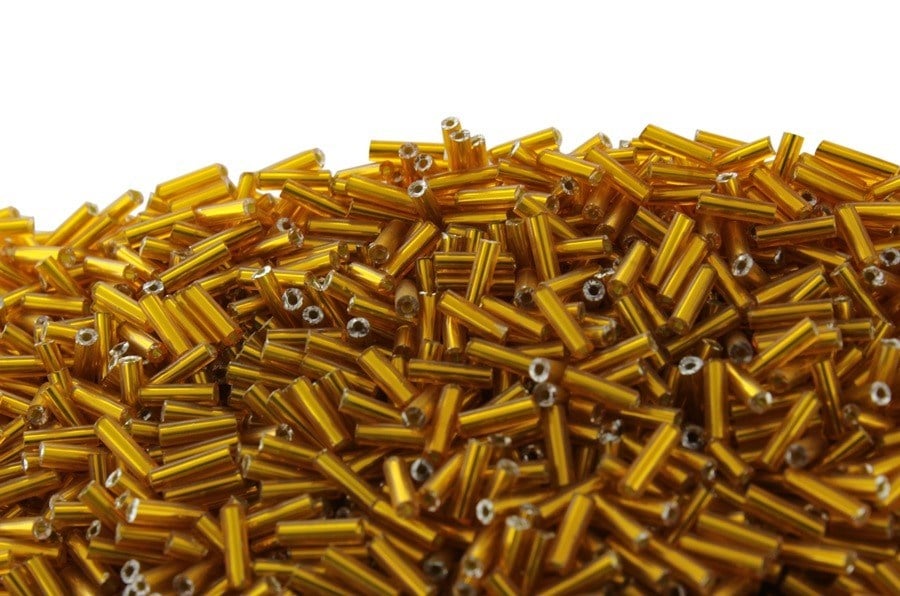 Koyu Sarı Boru Boncuk 7 mm 50 Gr Jablonex Boru Boncuk