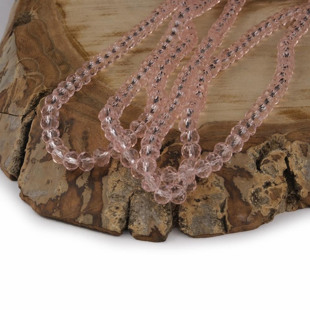 Kristal Boncuk 6 mm Pembe A024